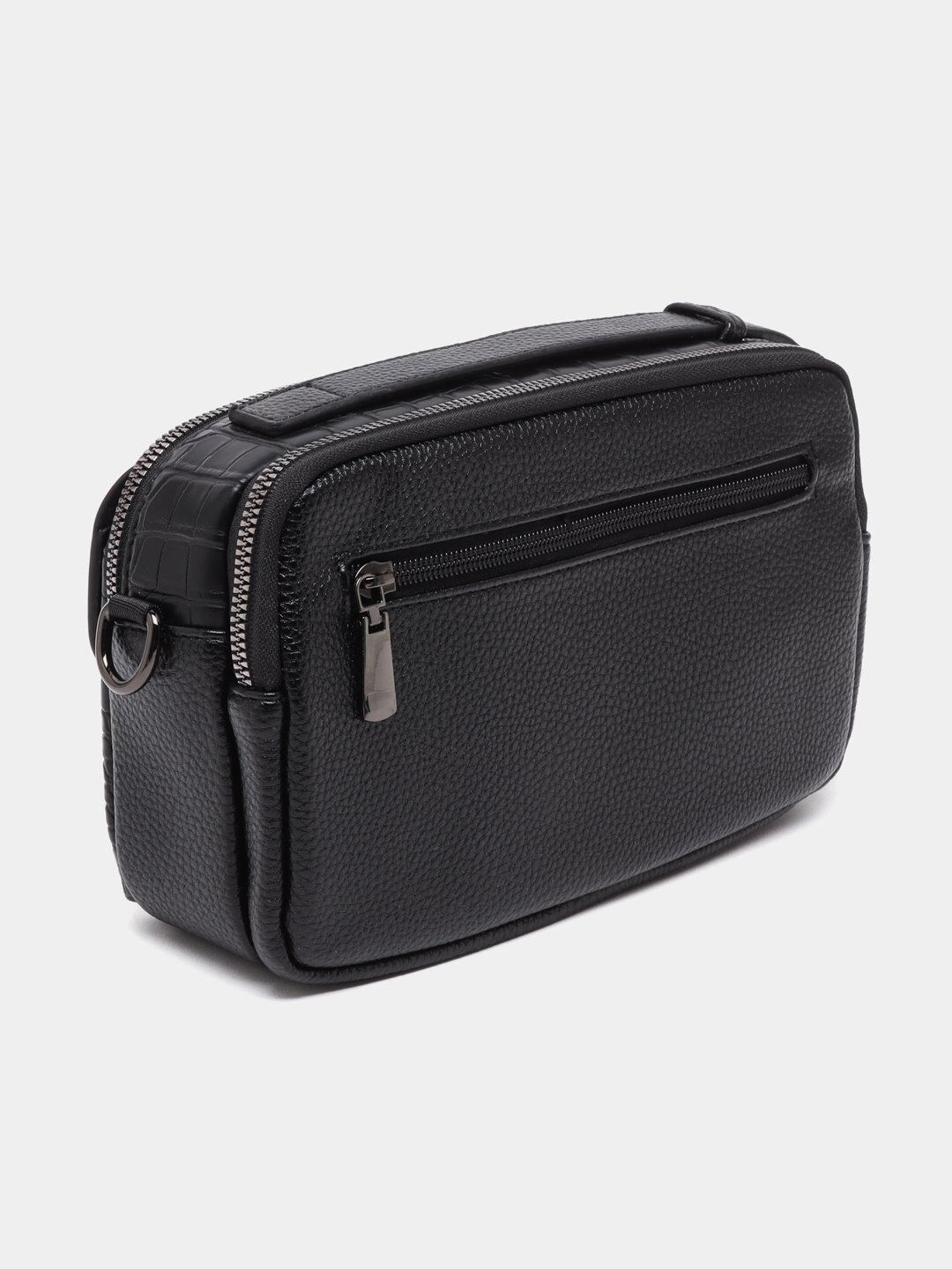 Портмоне, фактура зернистая, под рептилию, матовая, черный — фото 1