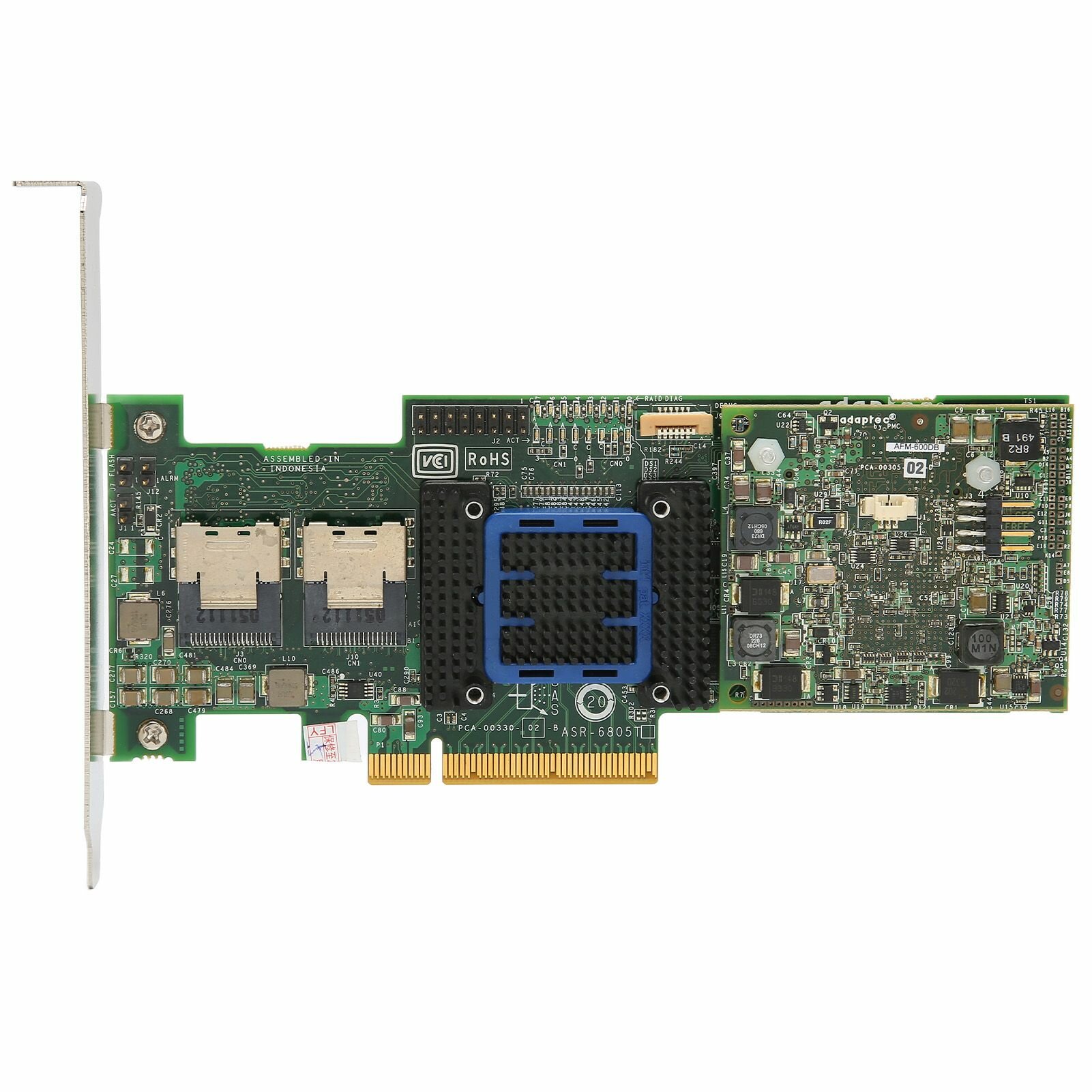 Плата контроллера PCIE 2.0 X8, защита кэша, интеллектуальное управление питанием, плата контроллера ASR 6805T для веб-сервера OLTP