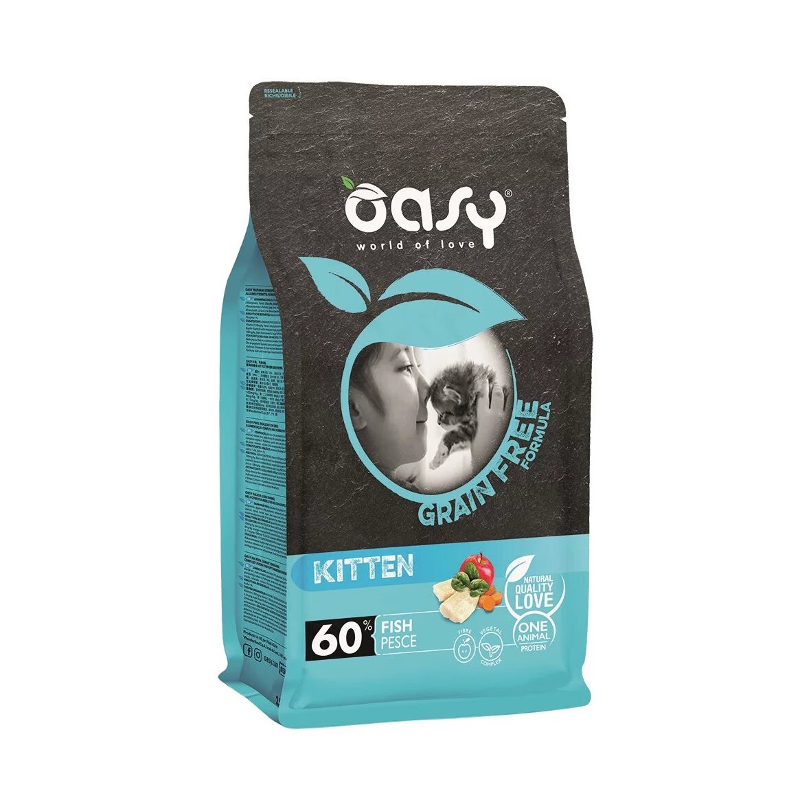 Oasy Dry Cat Grain Free сухой корм для котят беременных и кормящих кошек беззерновой с рыбой 15 кг
