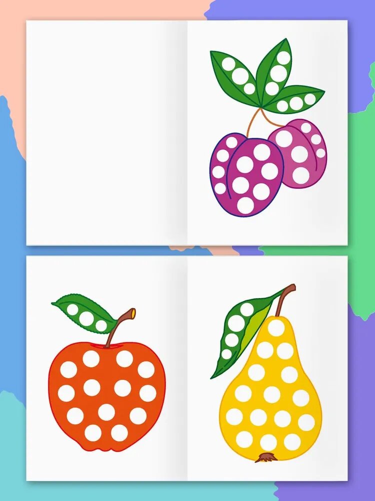 Раскраска детская А5 ТРИ совы "Рисуем пальчиками. Выпуск 2", 8 страниц, 4 штуки — фото 1