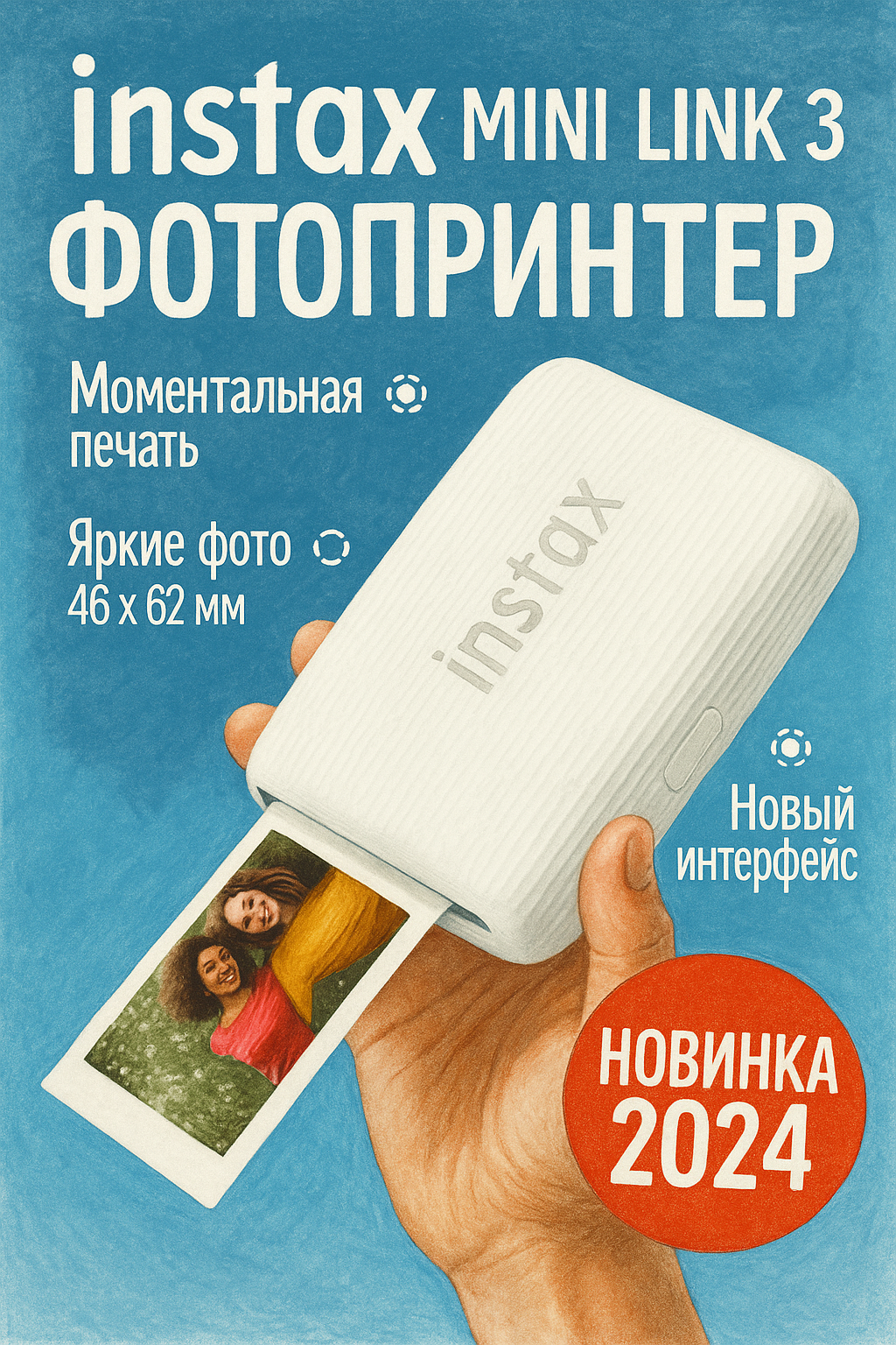 Принтер Моментальной печати Fujifilm Instax Mini Link 3 White Белый