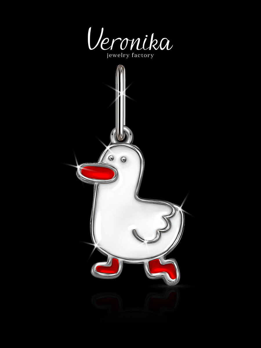 Подвеска Veronika, серебро, 925 проба, золочение, эмаль, синий/желтый