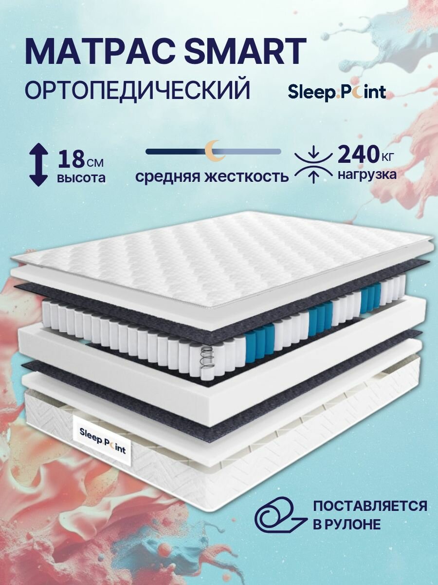 Sleep.Point Матрас SMART 90х200, ортопедический, пружинный, односпальный