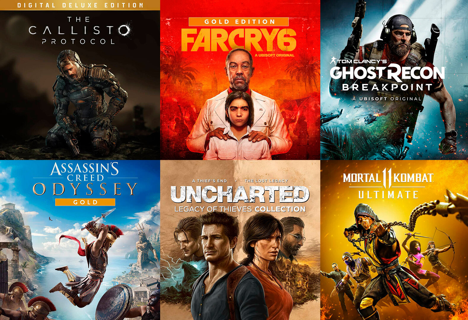 Набор игр на PS4, PS5 (П2) #1 Mk 11, Tom Clancys, Uncharted, AC Odyssey, The Callisto, Far Cry 6