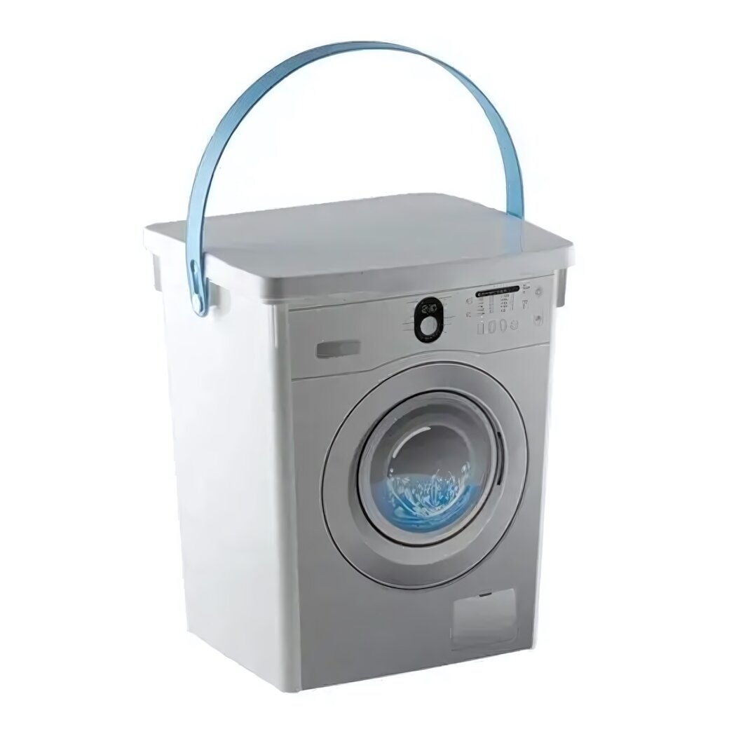 Контейнер для стирального порошка 5л с ручкой пластик герметичная крышка белый