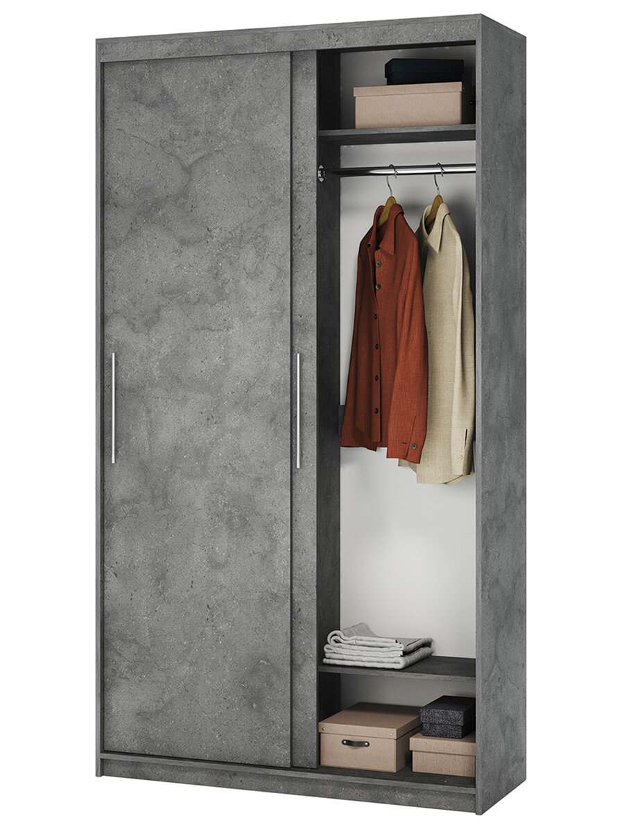 Шкаф-купе 2-х дверный Эконом платяной 120х60х200 см серый Ароза Реликтовая