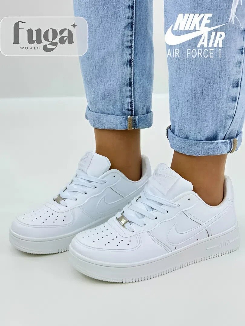 Кроссовки NIKE nike air, полнота 5 (RU)/ на среднюю стопу, размер 37, белый — фото 1