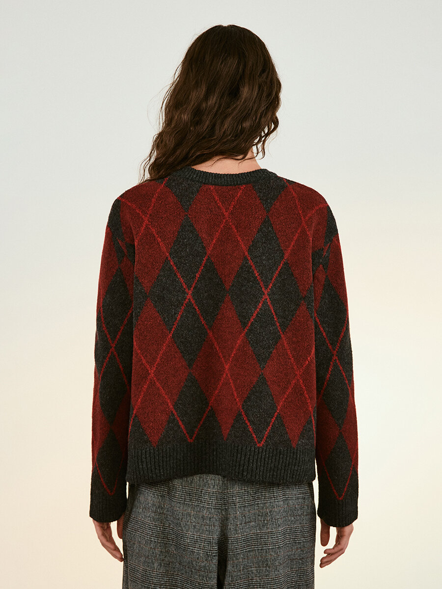 Джемпер Befree Woman Mix&Match, размер S, красный принт — фото 1