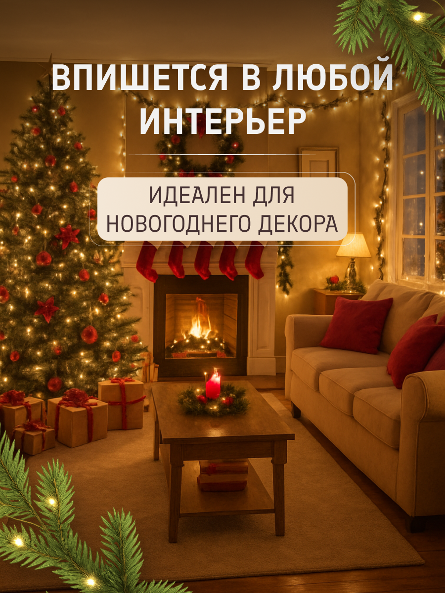 Удлинитель для комнатных гирлянд, 1.5 м, прозрачная нить, УМС-вилка — фото 1