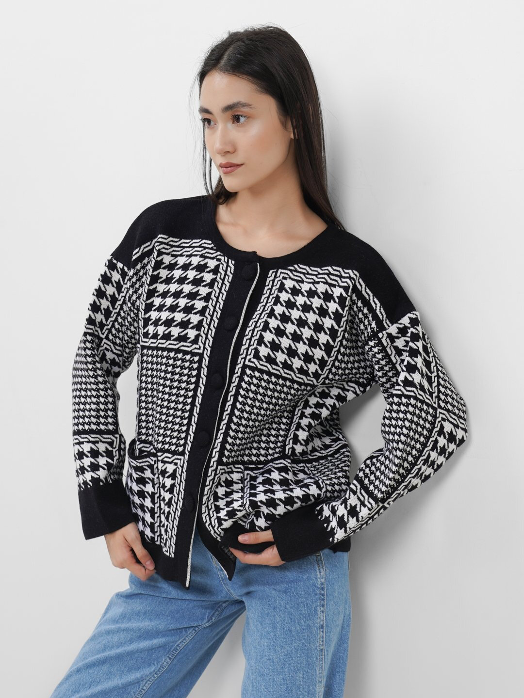 Кардиган Didov TRIKO 7405, размер 44-52, черный — фото 1