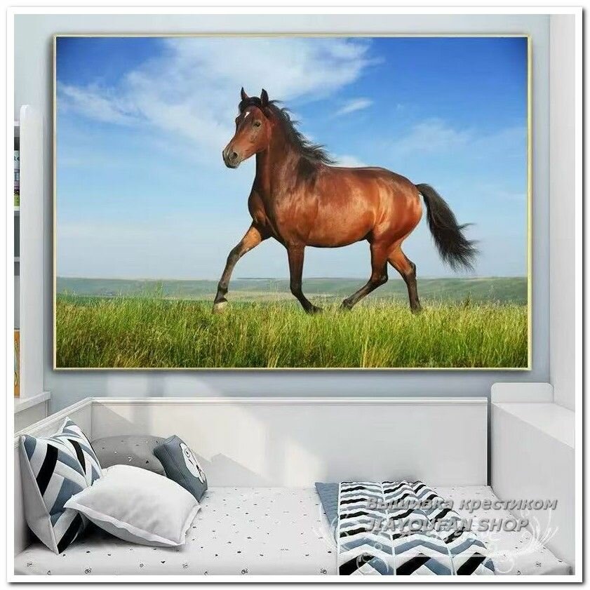Набор для вышивания крестом 14CT канва 50x70 см / готовая вышивка 40x60 см