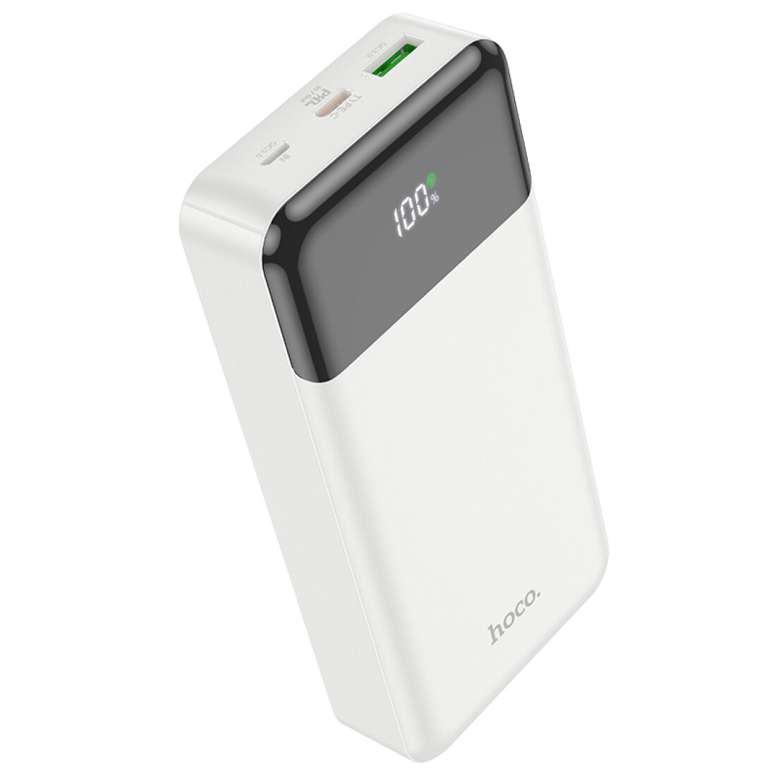 Универсальный Доп. Аккумулятор 20000mAh, J102A, HOCO, выход: 1 USB (18W)+1 PD 20W, белый