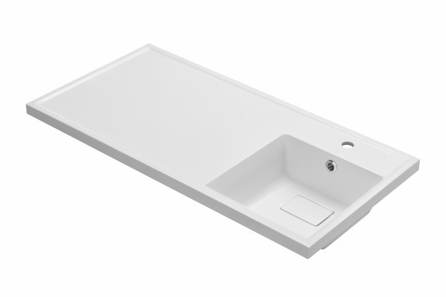Раковина Aquaton Лайн 1A72073KLF010 100 см литьевой мрамор правая белая
