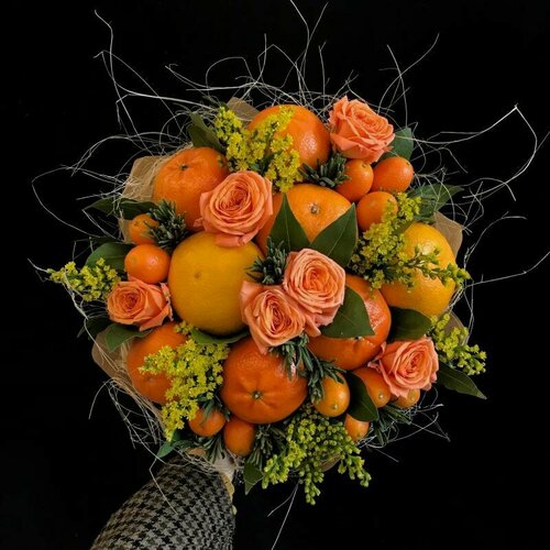 Изображение товара Мандариновый фреш букет из мандаринов и фруктов съедобный оригинальный фруктовый