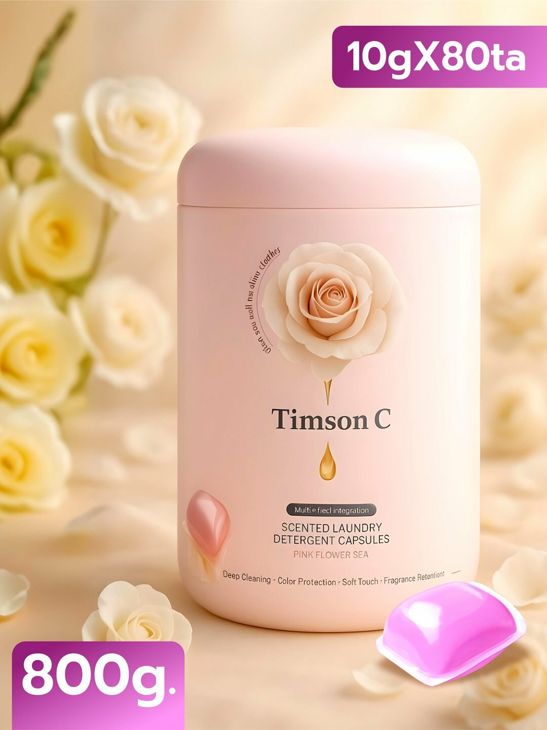 Капсулы для стирки белья с ароматом "Море цветов" Timson C, 80 шт