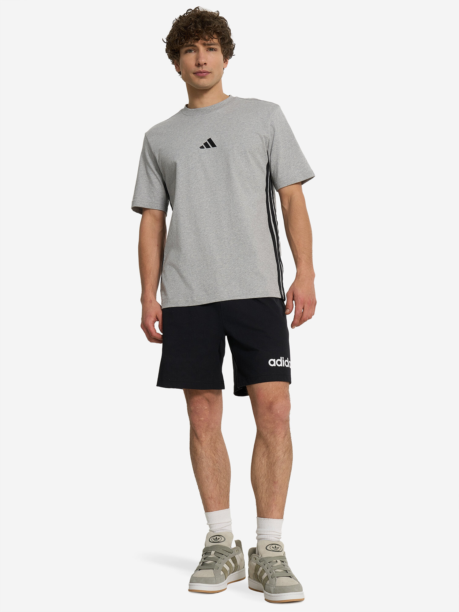 Футболка adidas, размер M, серый — фото 1