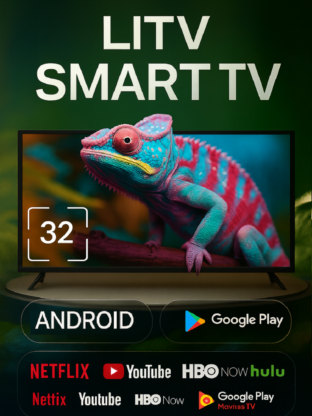 Телевизор LiTV Smart TV 32, головое управление, google ассистент