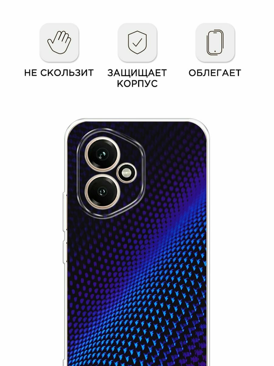 Силиконовый чехол на Honor 400 / Хонор 400 с принтом "Синий карбон" — фото 1