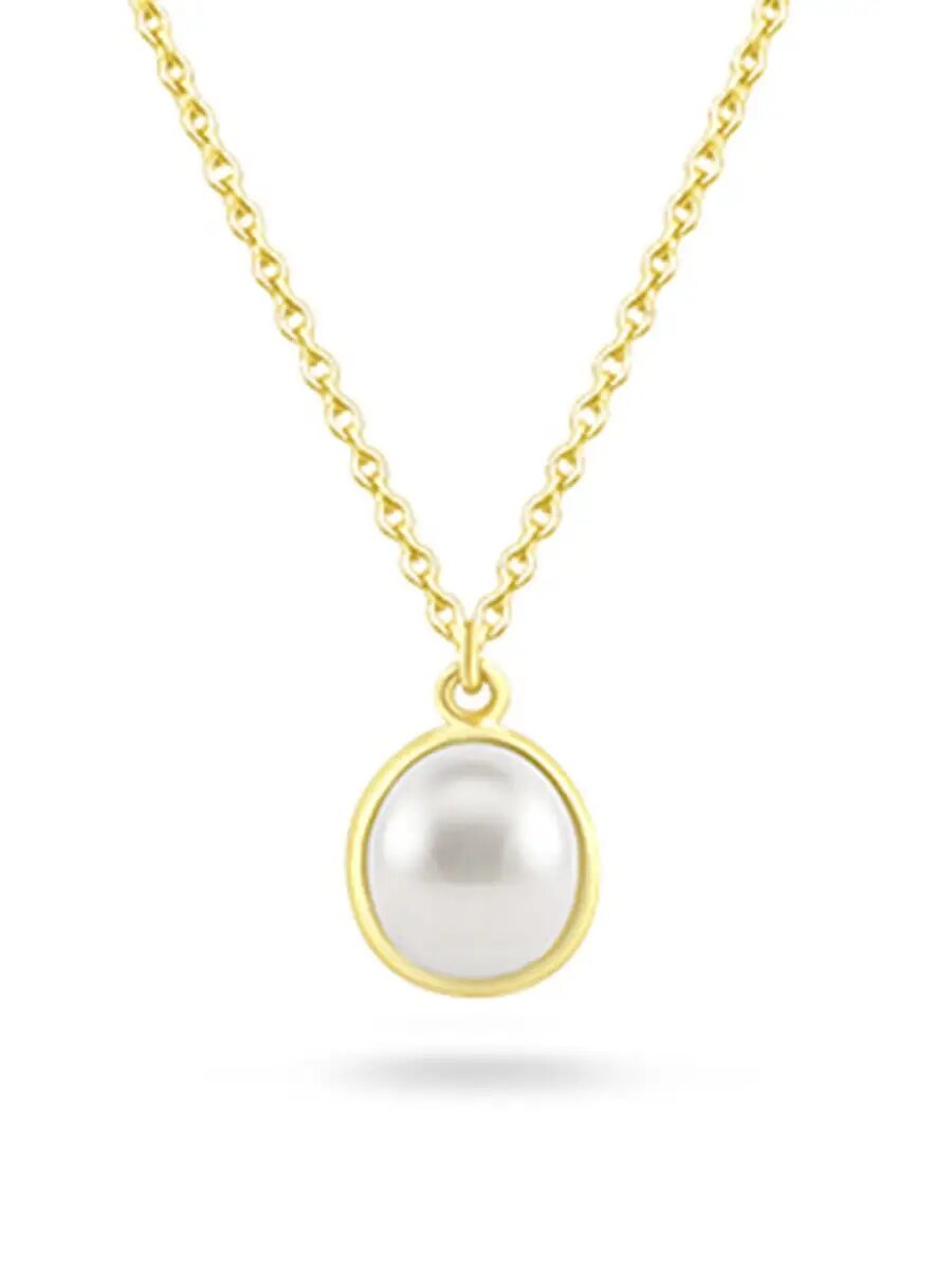 Колье VALTERA, серебро, 925 проба, жемчуг, длина 75 см., золотой — фото 1