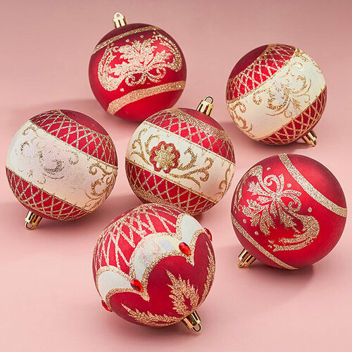 Изображение товара Елочные шары Stangella - Gais 8 см, 6 шт, пластик, Winter Deco, 1000628