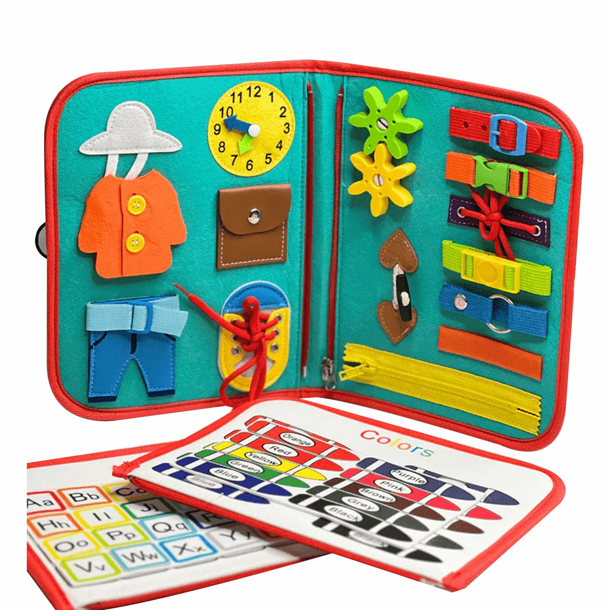 Книжка бизиборд из фетра, развивающая игрушка для детей от 1 года,