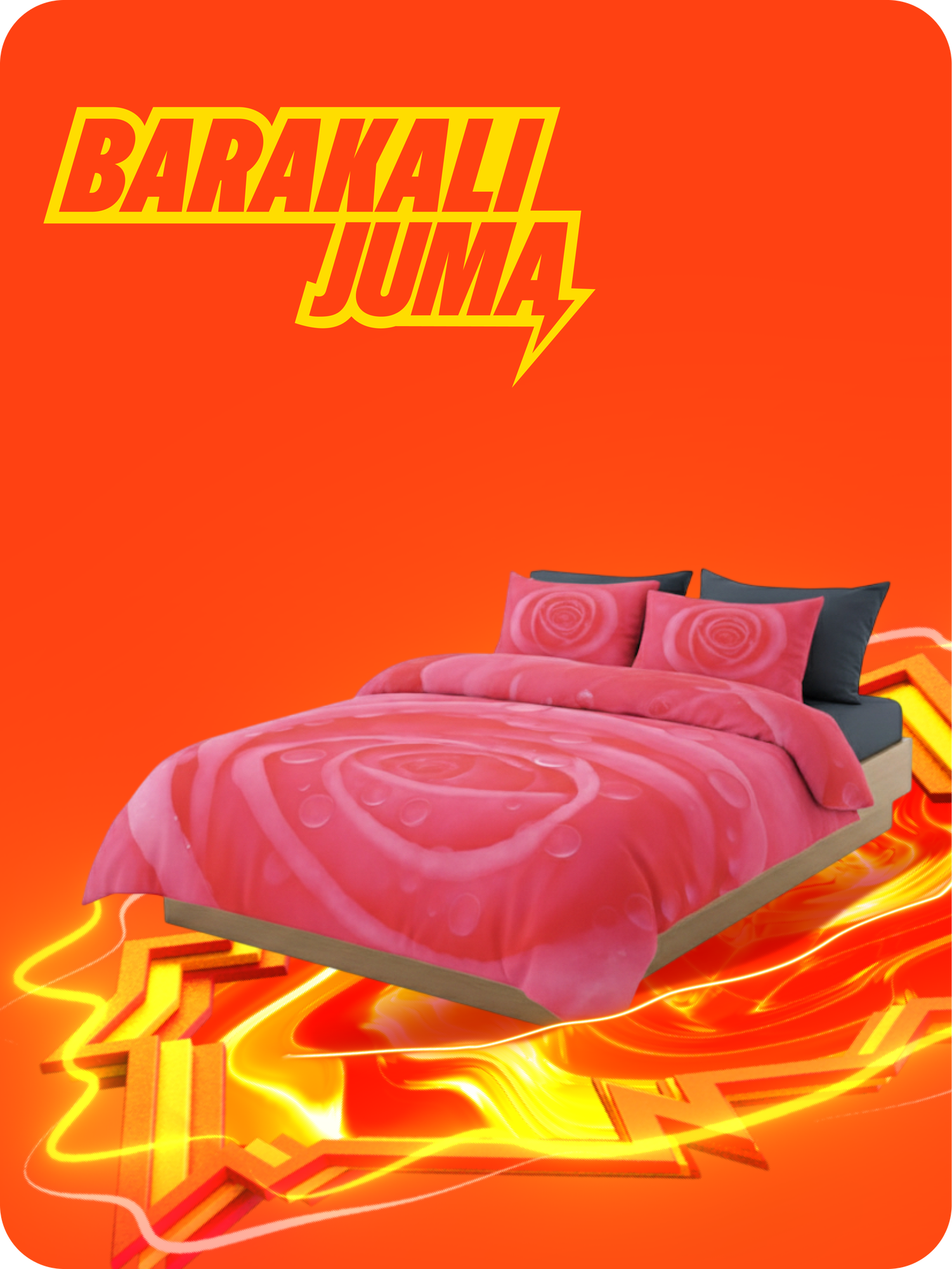 Комплект постельного белья из сатина Rania, двуспальный, 100% хлопок