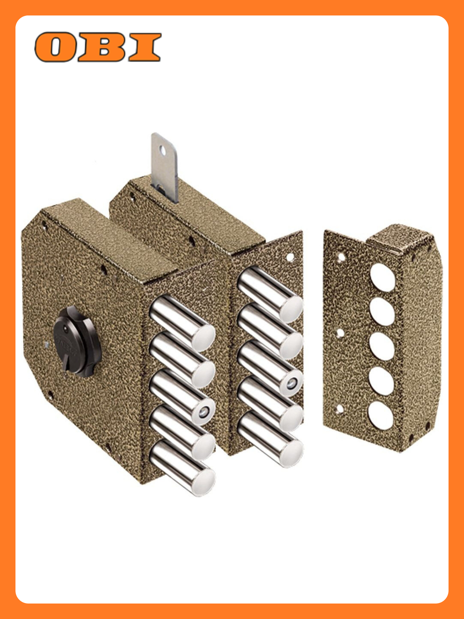 Дверной замок накладной эльбор гранит 1 06 51  КМА бронзовый