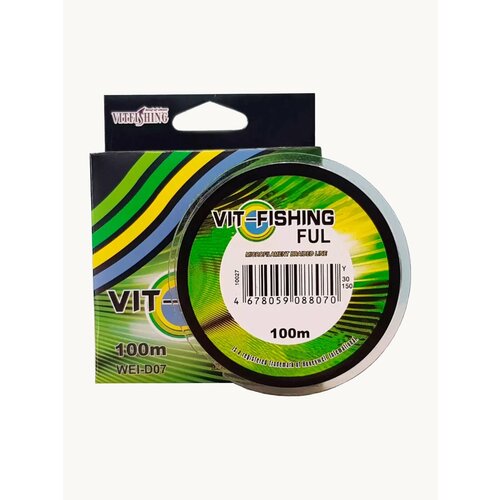 Шнур плетеный для рыбалки 2в1 100м 0.14