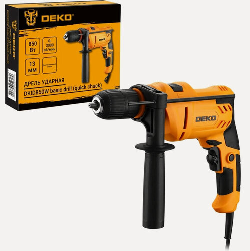 Изображение товара Дрель ударная сетевая Deko DKID850W черно-желтый