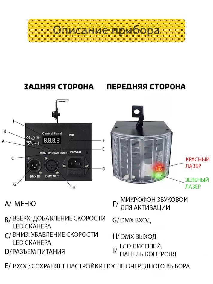 Светомузыка для дома, диско лазер NOIR-audio DiscoLaser 2 с пультом управления и работой под музыку — фото 1