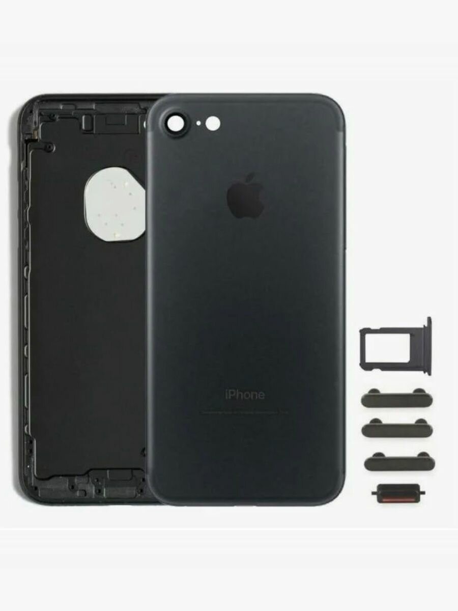 Премиум корпус Apple Iphone 7 черный металл корпусный элемент 1шт