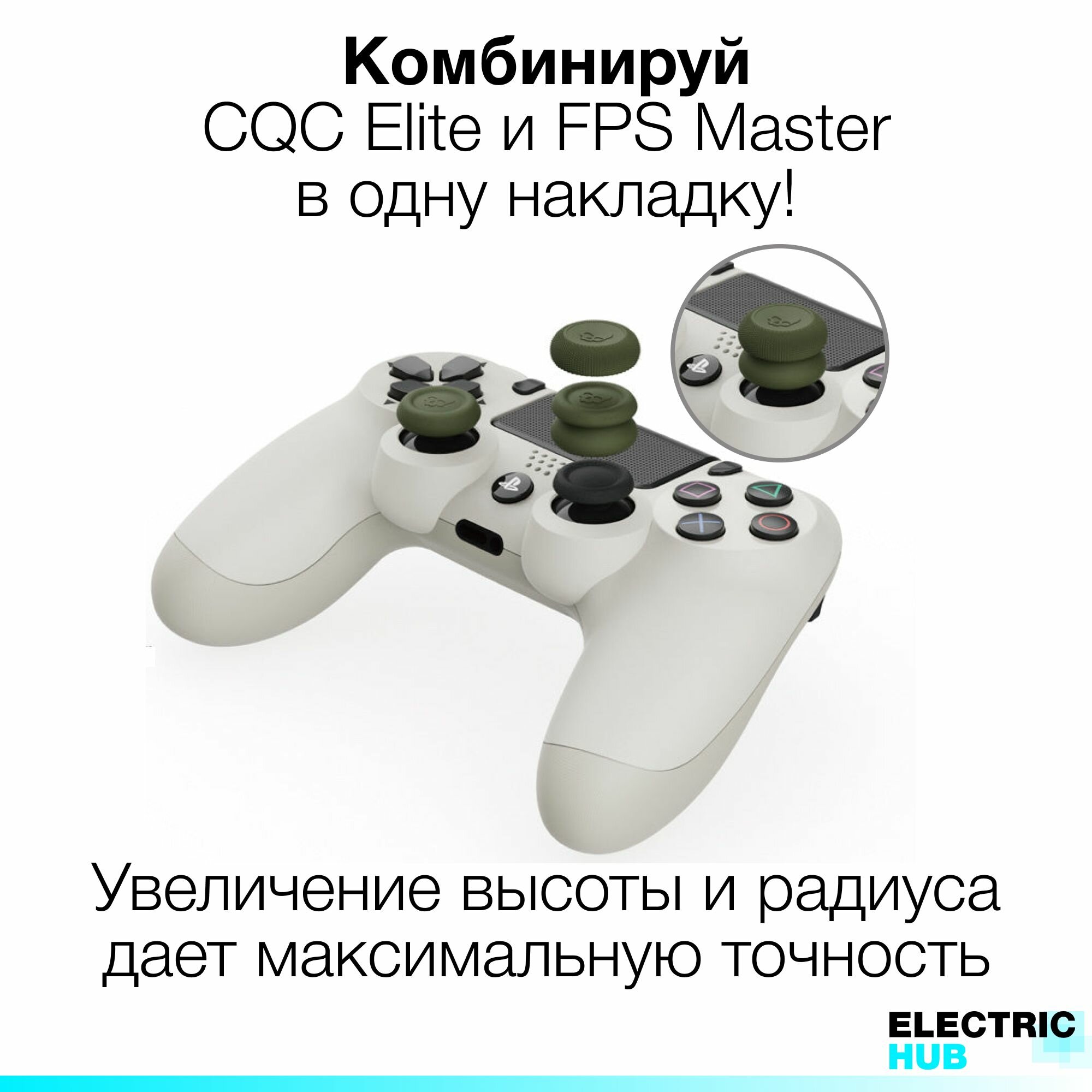 Накладки на стики "Thumb Grip" Skull & Co для PlayStation 4 (DualShock 4) / 5 (DualSense), Nintendo Switch PRO (Controller), 6 штук, цвет Черный и Белый (Black + White) — фото 1