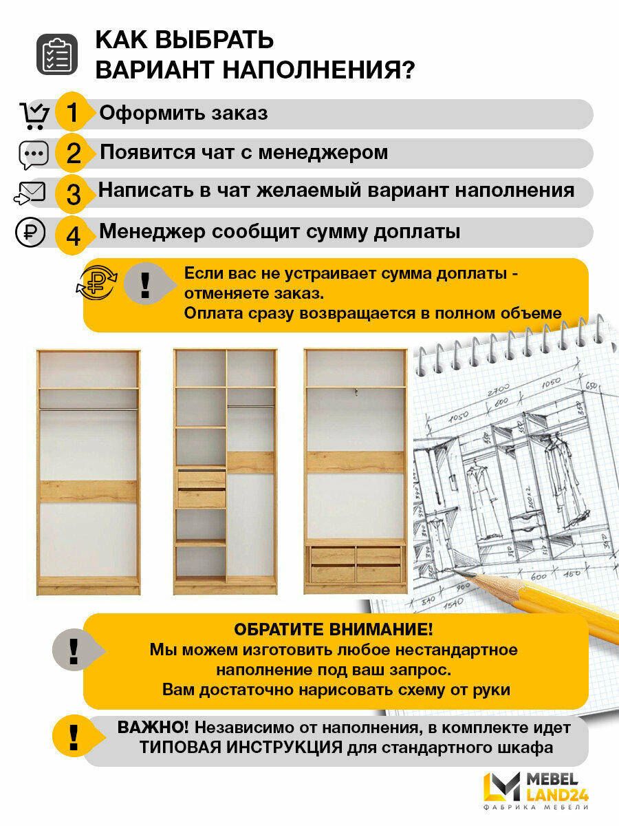Шкаф распашной МебельЛэнд24 Салерно 3 Кашемир 137x50x212 бежевый для одежды трехдверный — фото 1