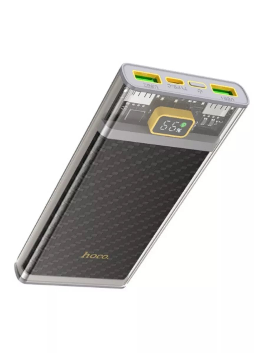 Аккумулятор внешний Hoco J103, 10000mAh, с LED-индикатором заряда, 2 USB выхода — фото 1