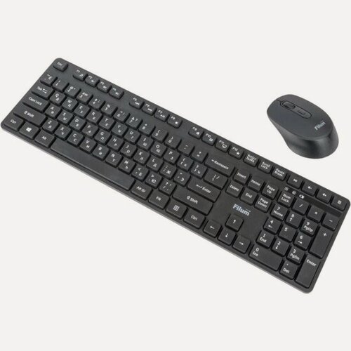 Изображение товара Комплект: клавиатура+мышь Filum FL-KTW15-BK беспроводная черный (FL-KTW15-BK)