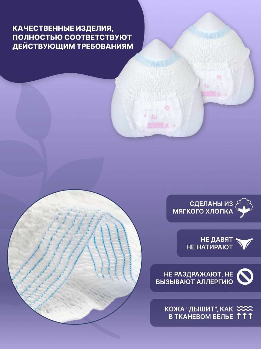 Изображение M BEAUTY Трусы для менструации, размер М - L Одноразовые, послеродовые прокладки, 4 шт, высокой уровень впитываемости