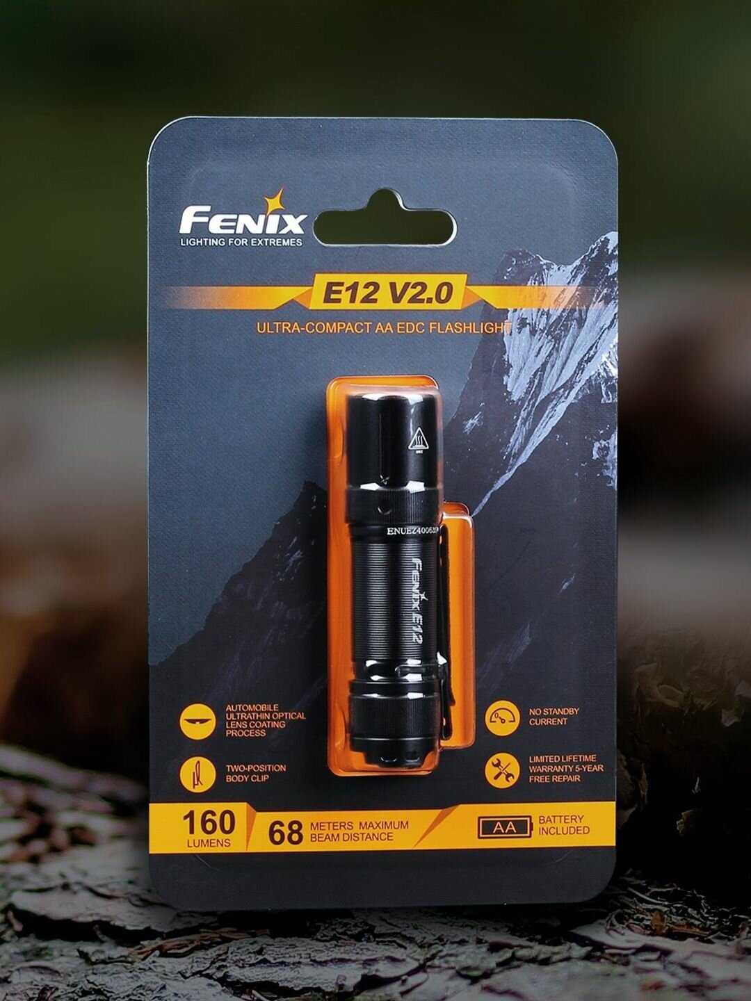 Фонарь Fenix E12 V2 0 лёгкий карманный на каждый день для города и природы