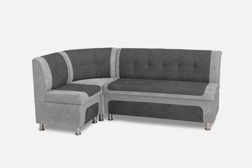 Изображение товара Кухонный уголок, кухонный диван, Линия Стиля "Трапеза-2", угловой, с ящиками, велюр, серый