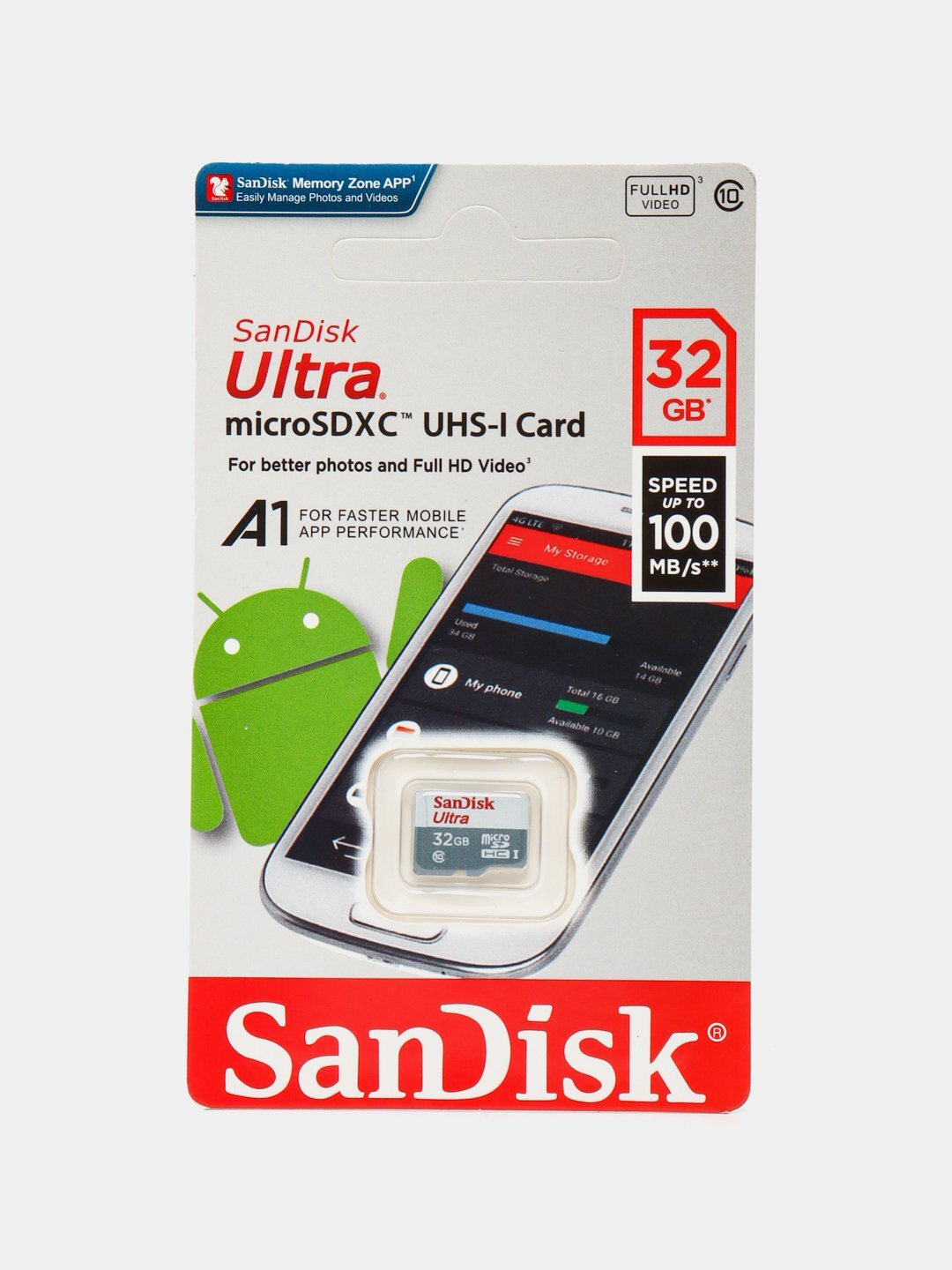 Флешка Sandisk 32 ГБ, для телефонов Redmi, Samsung, с наушниками в подарок — фото 1