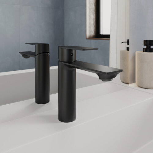 Изображение товара Смеситель для раковины и умывальника Milardo Мейз (Maze) MAZBL00M01 чёрный матовый, нержавеющая сталь