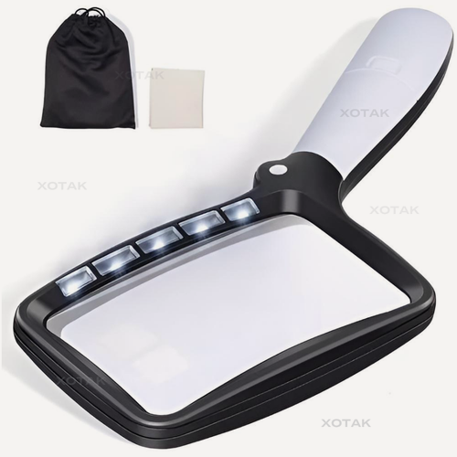 Изображение товара Лупа с подсветкой, складная лупа для чтения с 3 кратным увеличением, лупа для нумизматики/коллекционеров, измерительная, просмотровая лупа