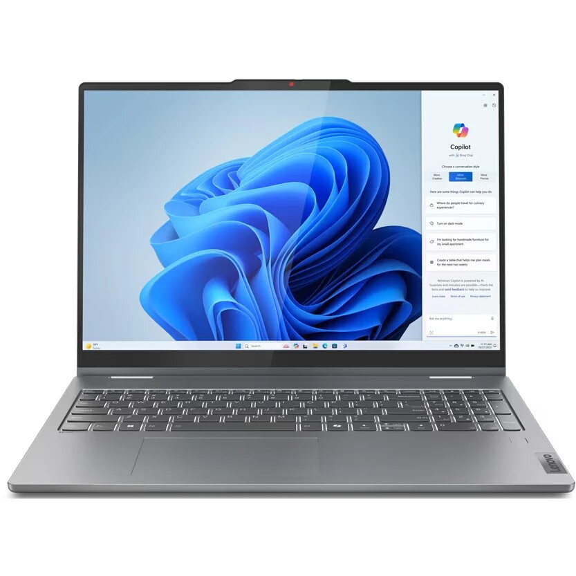 Ноутбук Lenovo IdeaPad 5 2-in-116AHP9Gen 9 16" OLED, Ryzen 7 8845HS, 16GB, 512GB SSD, Radeon, Без ОС, grey (83DS003WRK)