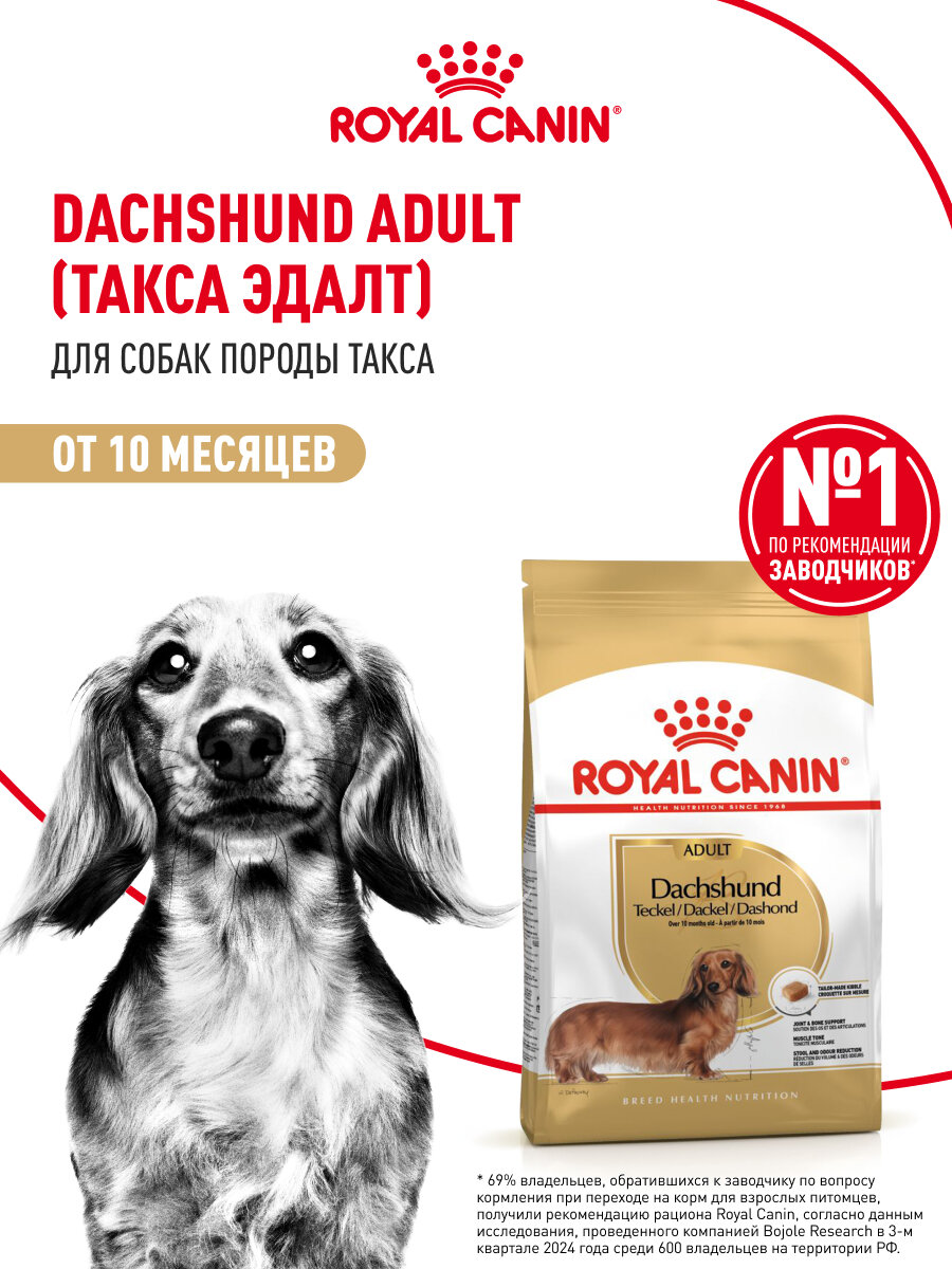 Сухой корм для собак Royal Canin Adult для породы такса, 1,5 кг