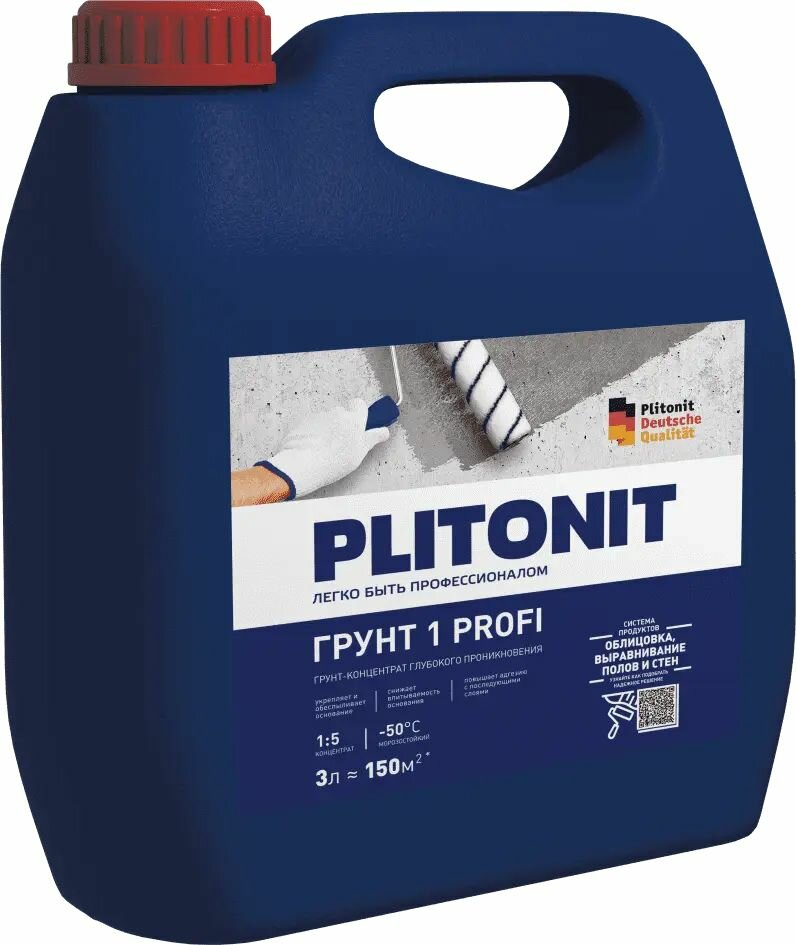 PLITONIT Грунт 1 PROFI концентрат глубокого проникновения (3л)