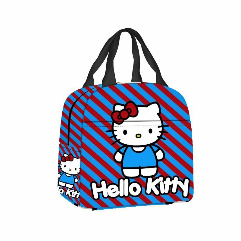 Рюкзак для еды Hello Kitty, с изображением милой кошки Кэти, термосумка для обеда, сумка для ланч-бокса для студентов.