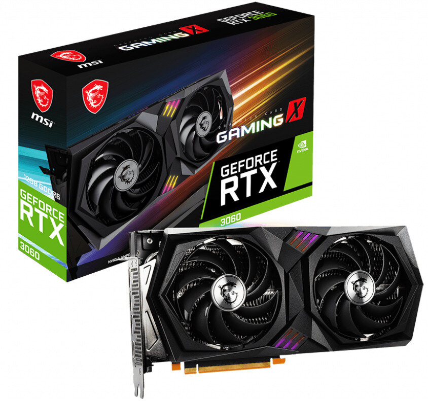 Видеокарта nVidia GeForce RTX3060 MSI 12Gb (RTX 3060 GAMING X 12G)