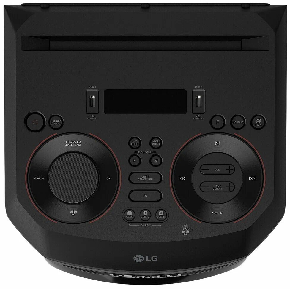 Музыкальный центр и аудиосистема LG RNC7 XBOOM, 600 Вт, с караоке, подсветка, черный — фото 1