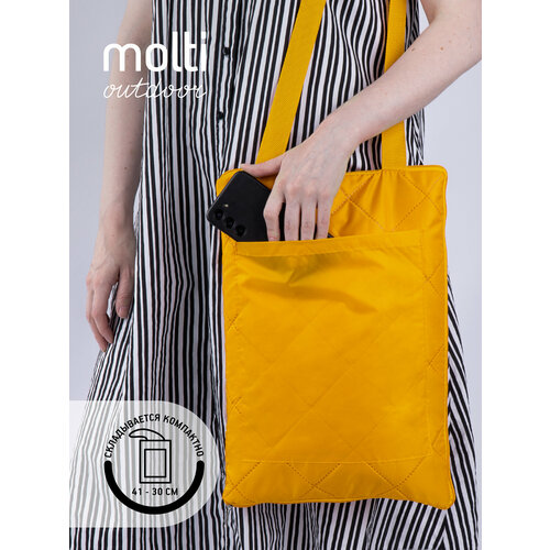 Плед покрывало для пикника походный туристический коврик - сумка, Soft & Dry v2, 117х142, желтый