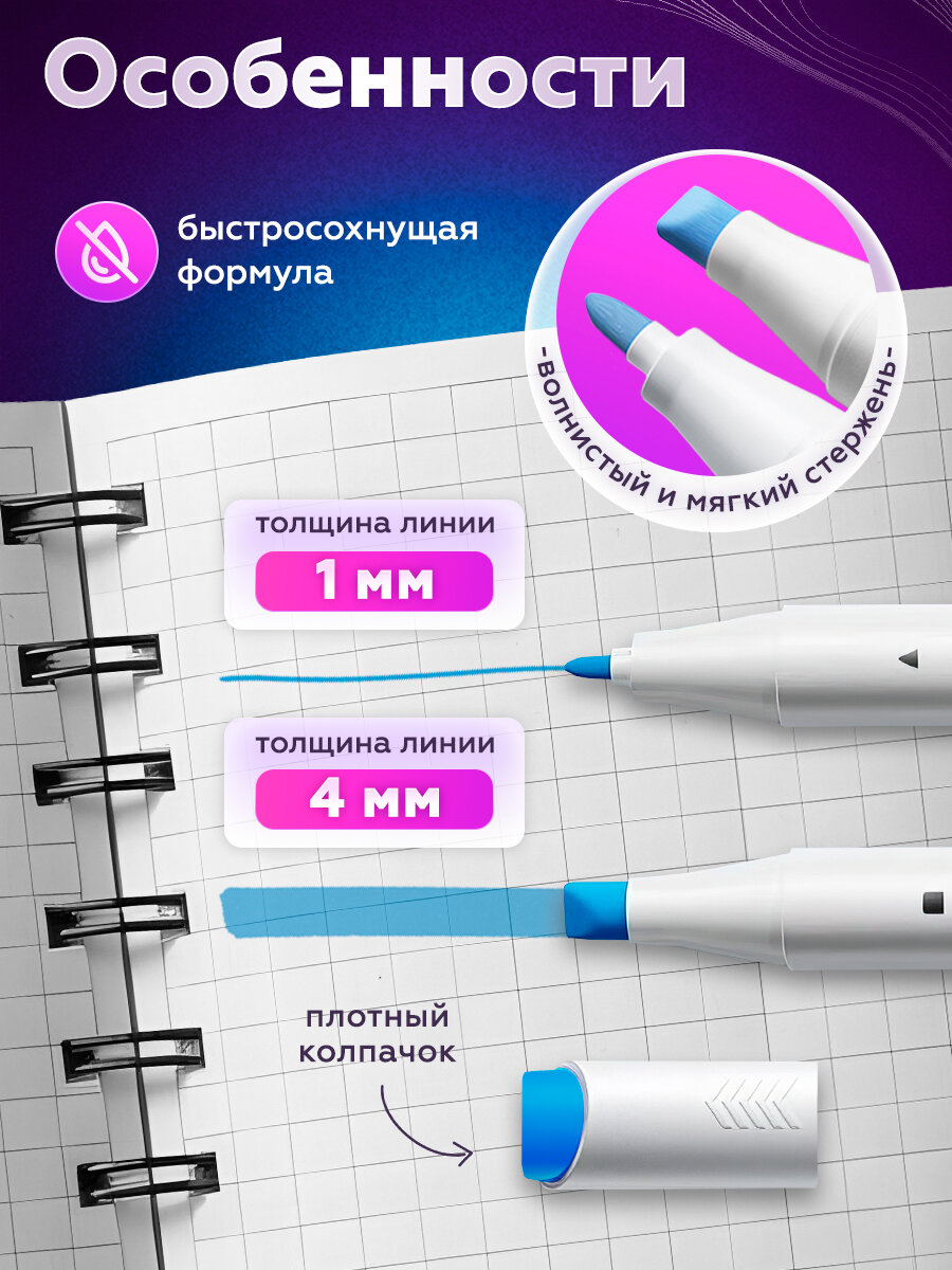 Текстовыделители пастельные фломастеры для скетчинга маркеры; набор 5 штук — фото 1