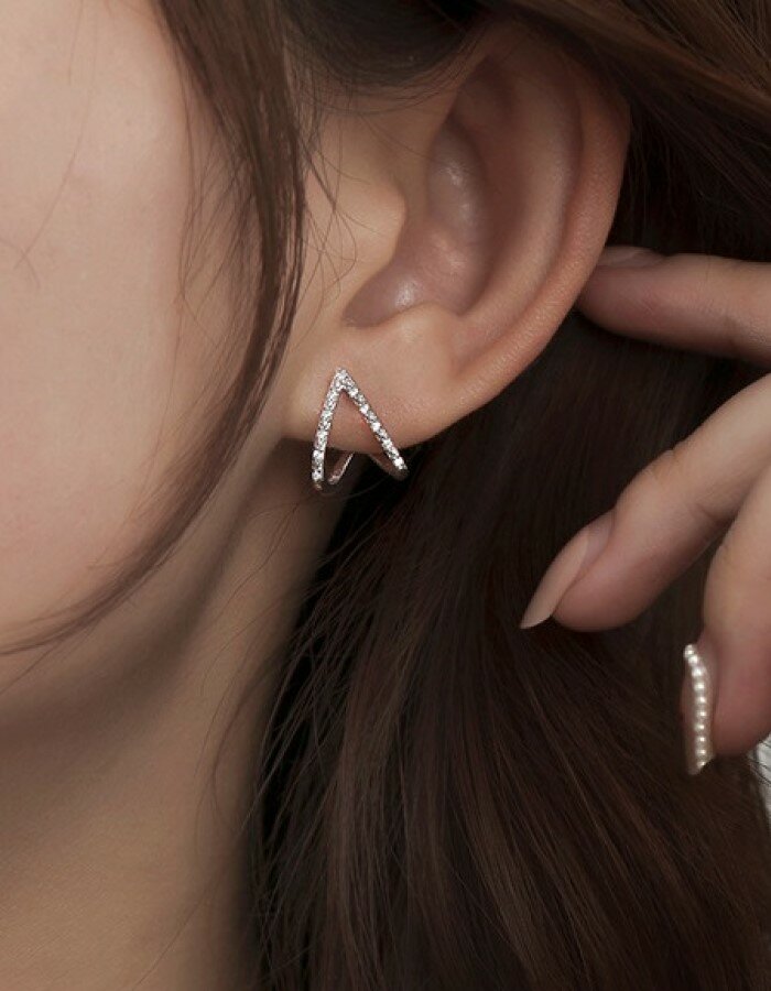 Серьги пусеты WASABI jewell, циркон